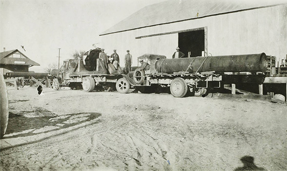 loading pipe at Benton